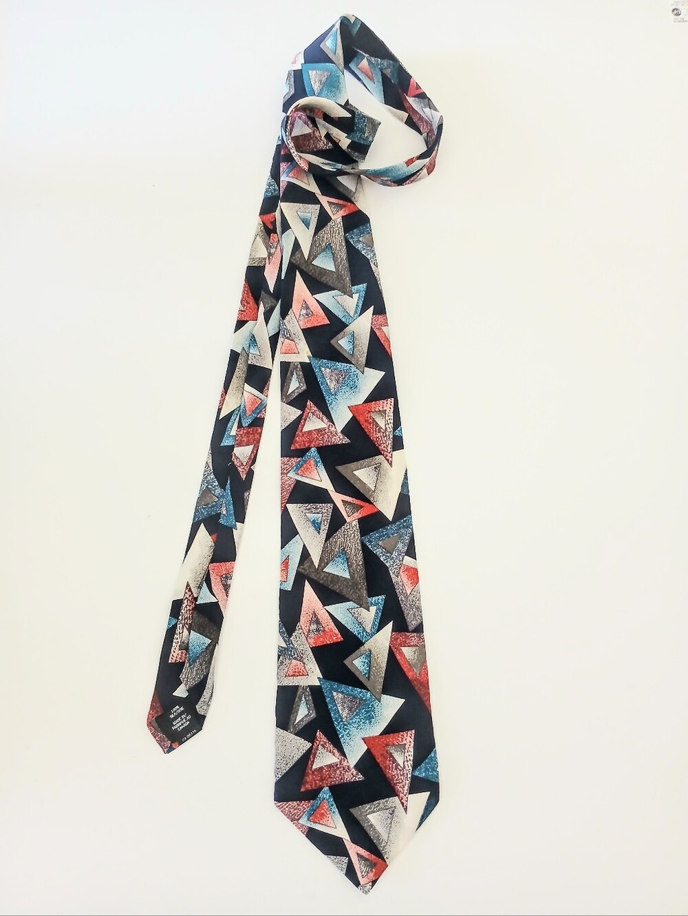 TRADIZIONI Silk Abstract print 4" Vintage Necktie  Like New